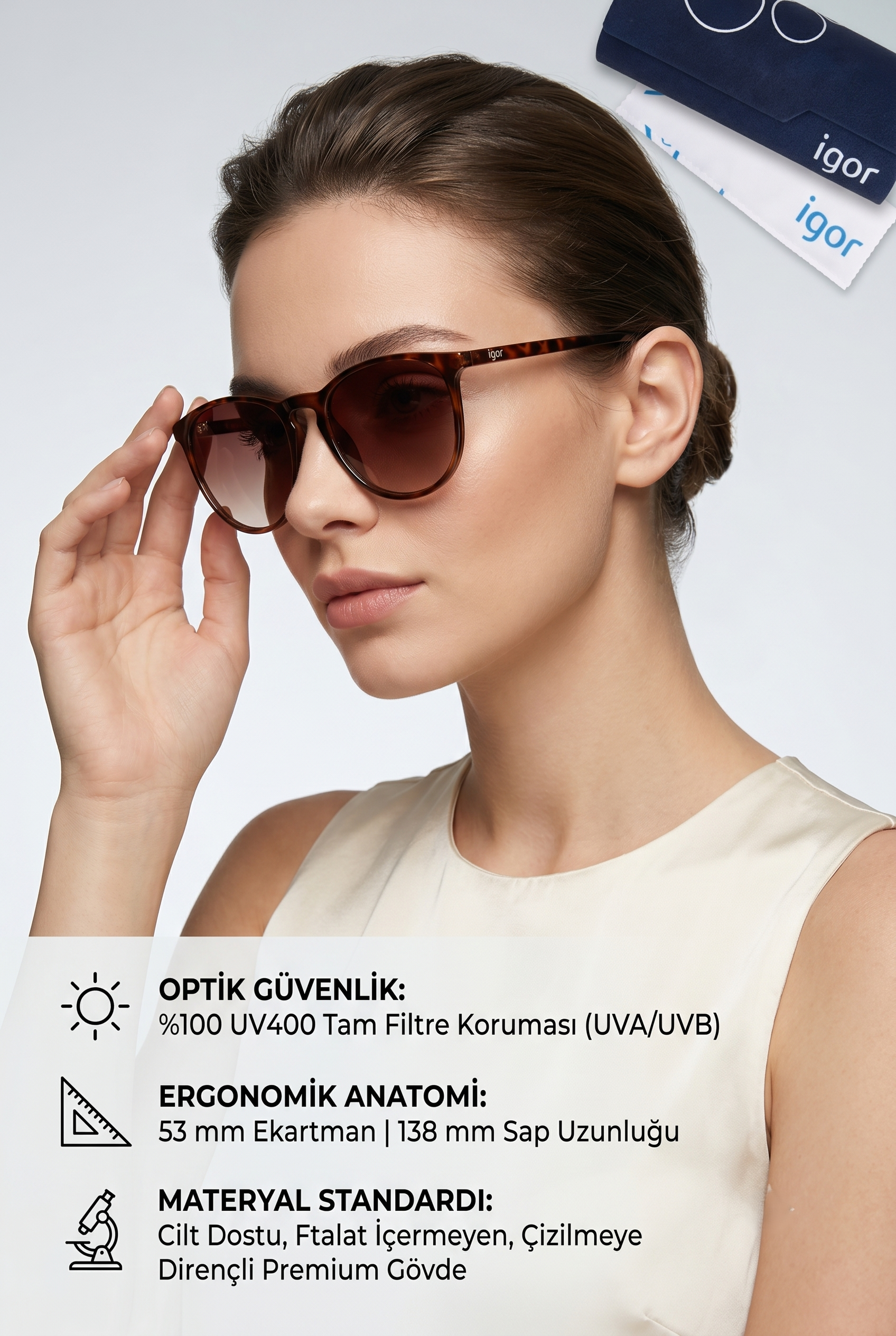 Igor Mou SS230 Kadın Güneş Gözlüğü Brown SS230-C610