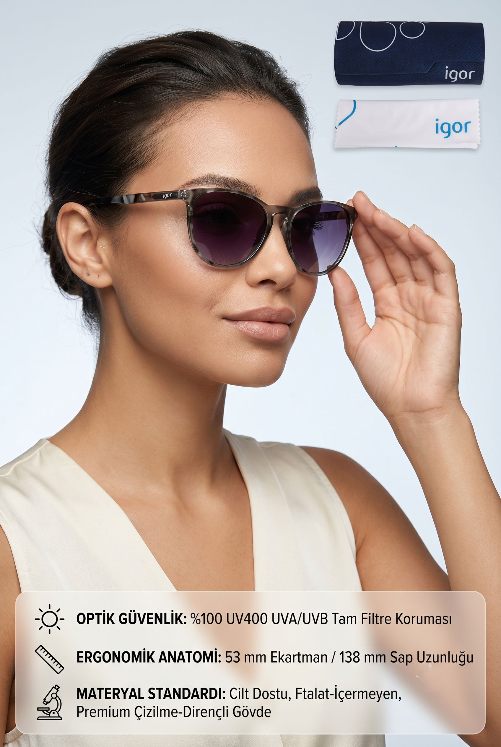 Igor Mou SS230 Kadın Güneş Gözlüğü Grey SS230-C621