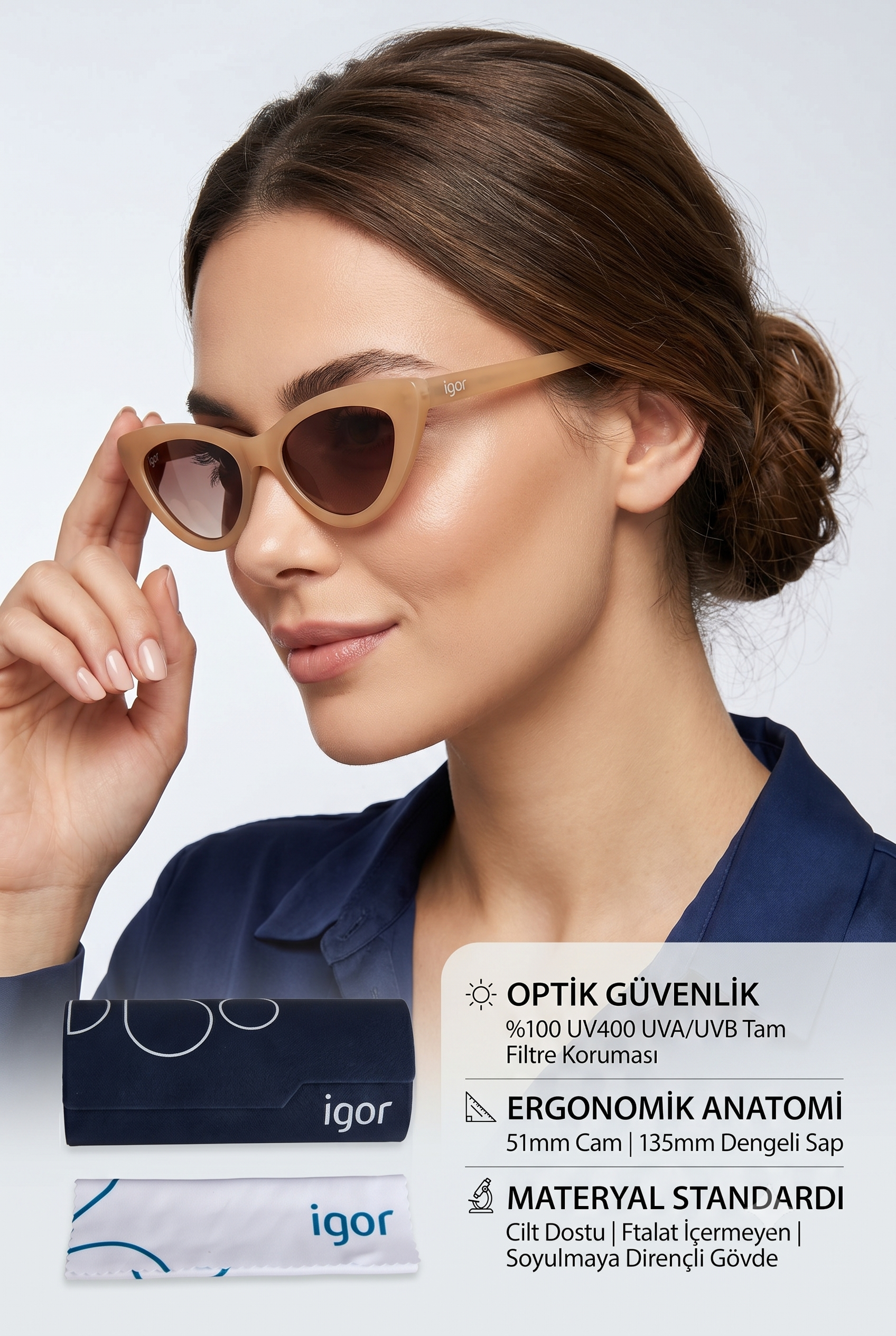 Igor Peggy SS258 Kadın Güneş Gözlüğü Taupe SS258-148m