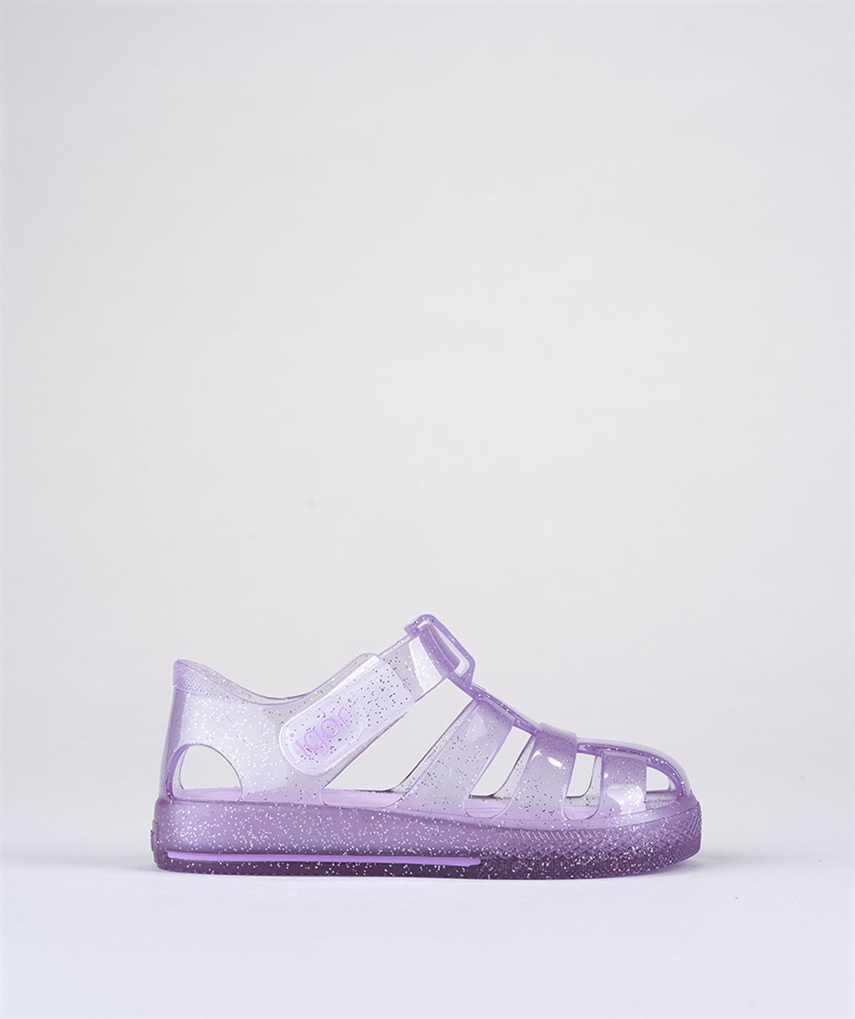 İgor Star Glitter Bebek Çocuk Sandalet Ayakkabı Simli Mor S10265-212 v1