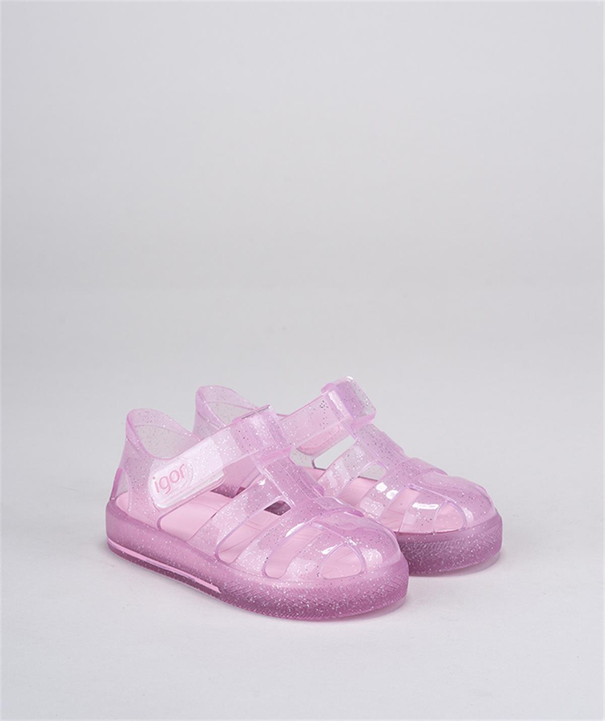 İgor Star Glitter Bebek Çocuk Sandalet Ayakkabı Simli Pembe S10265-049 v1