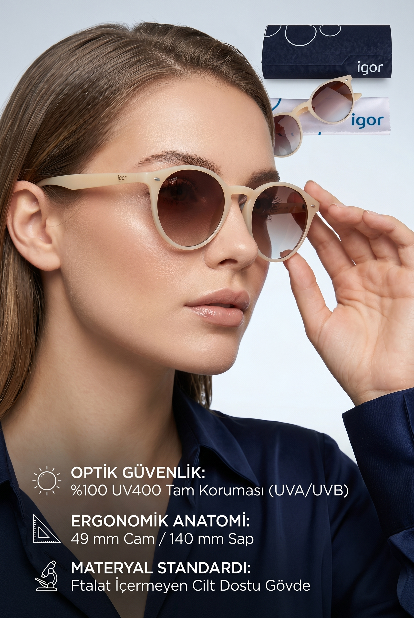 Igor Syga SS220 Kadın Güneş Gözlüğü Marfil SS220-C1115