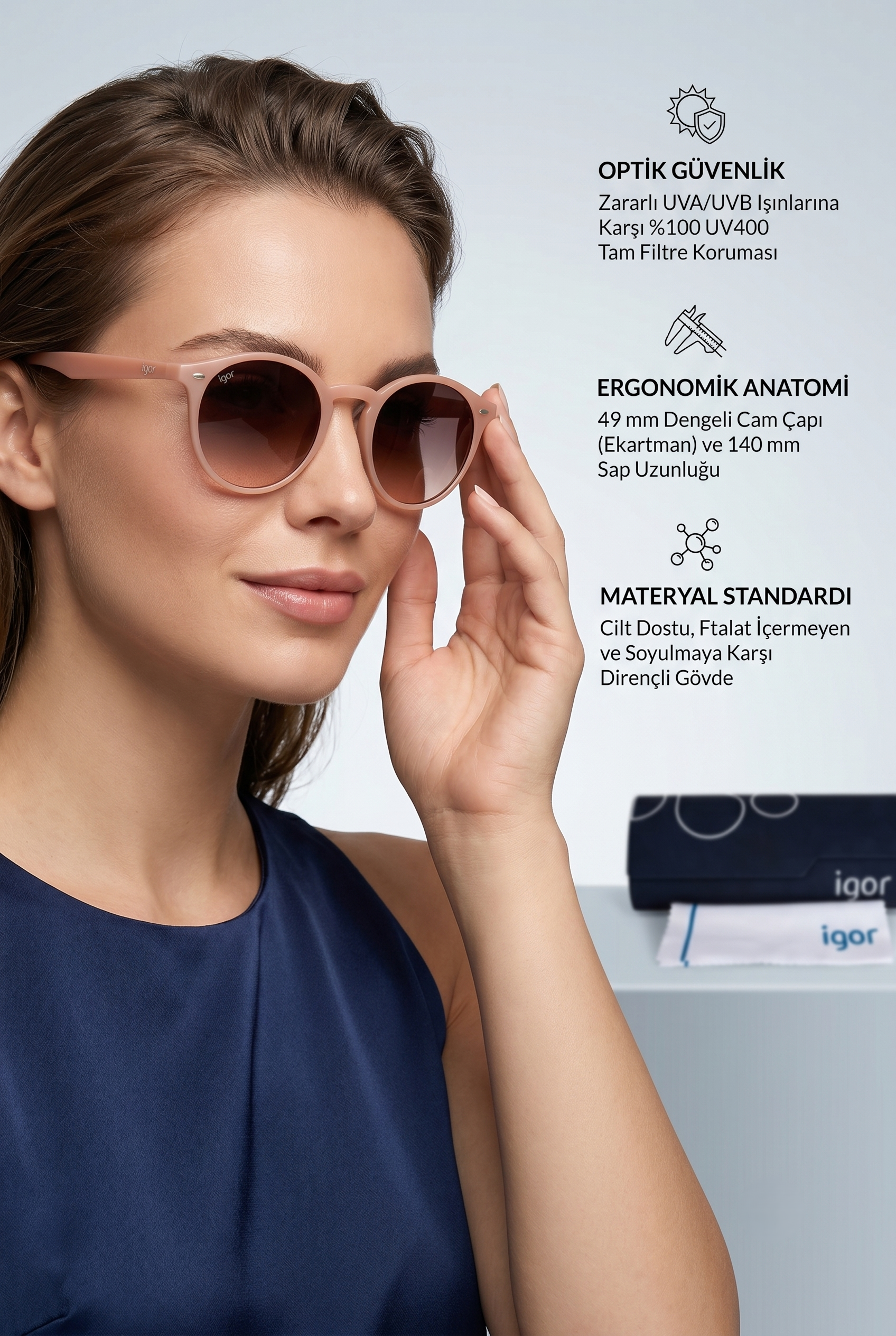 Igor Syga SS220 Kadın Güneş Gözlüğü Rosa SS220-C1117