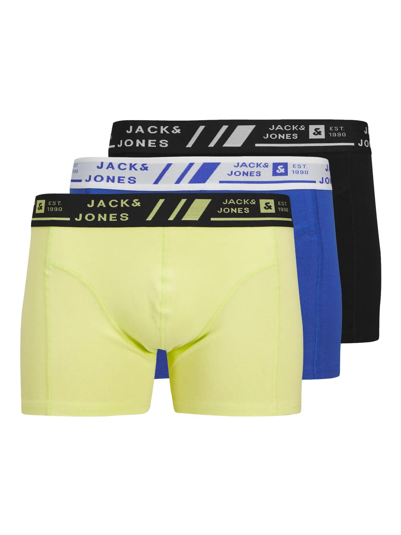 Jack & Jones JACANGUS Erkek 3 Lü Set Sarı Mavi Siyah Boxer 12277576 v1