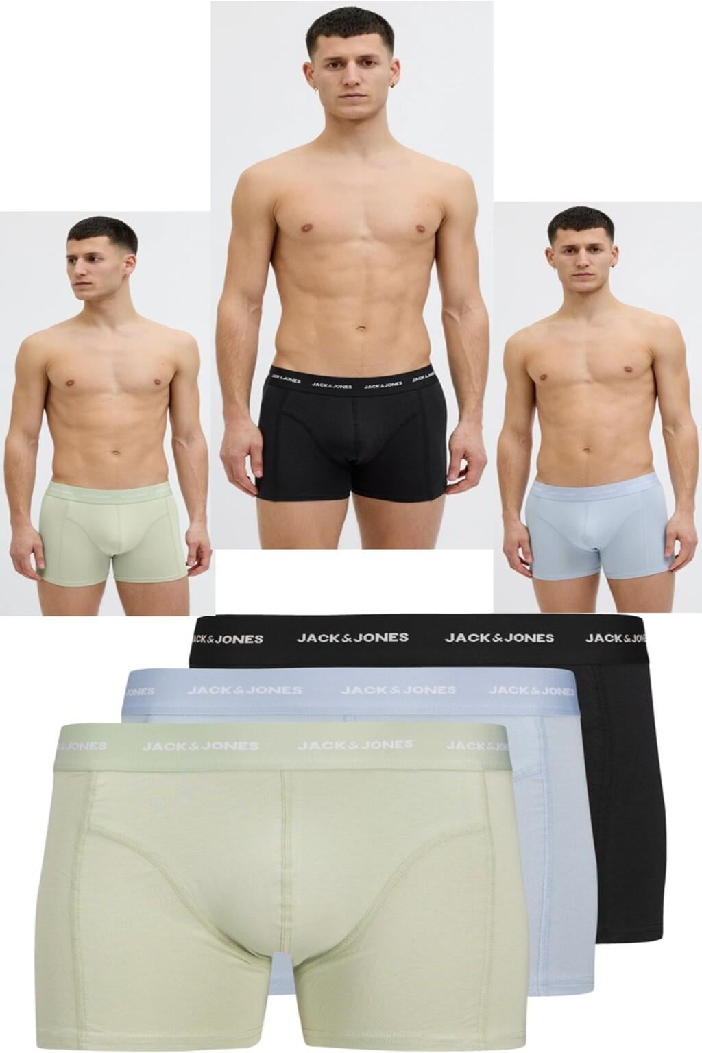 Jack & Jones JACTOM BAMBOO Erkek 3 Lü Set Yeşil Mavi Siyah Boxer 12277176 v1