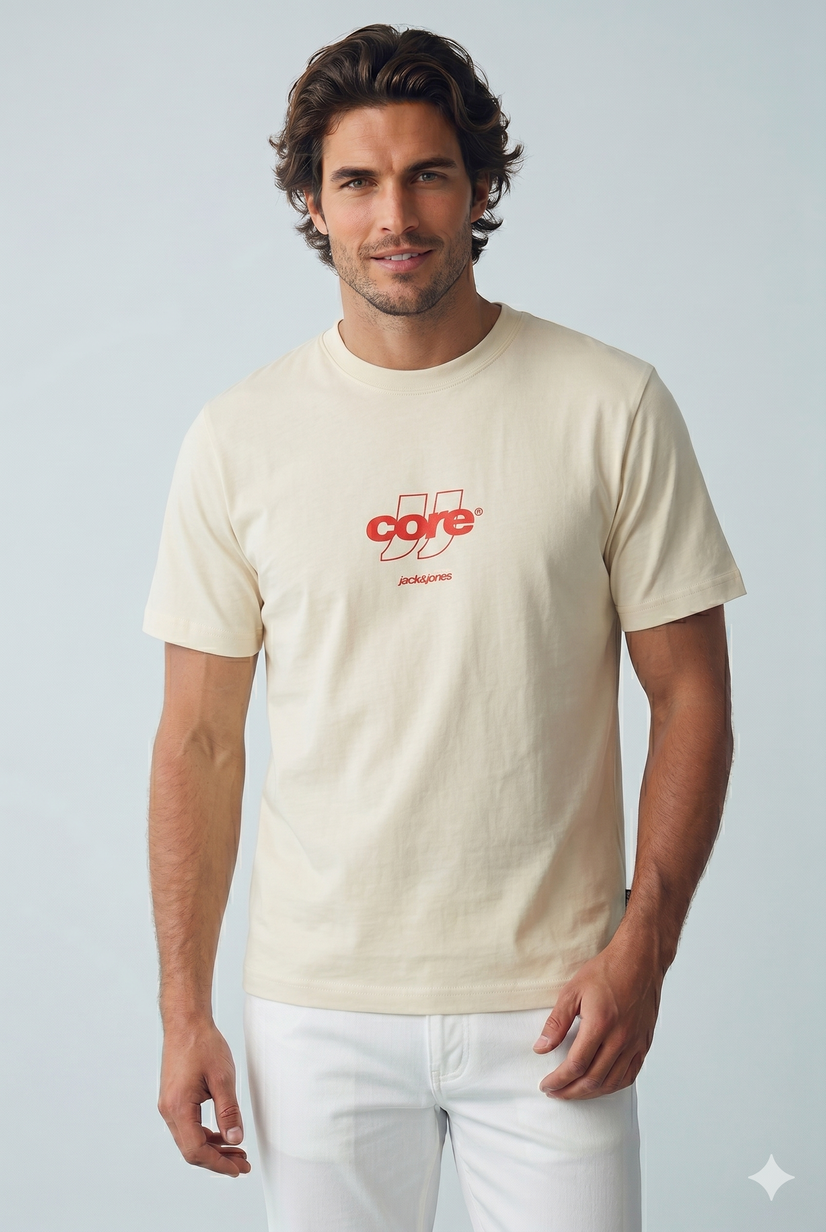 Jack & Jones JCOCLUB FRONT PRINT TEE SS CREW  NECK Logolu Erkek Pastel Sarı Tişört 12289868