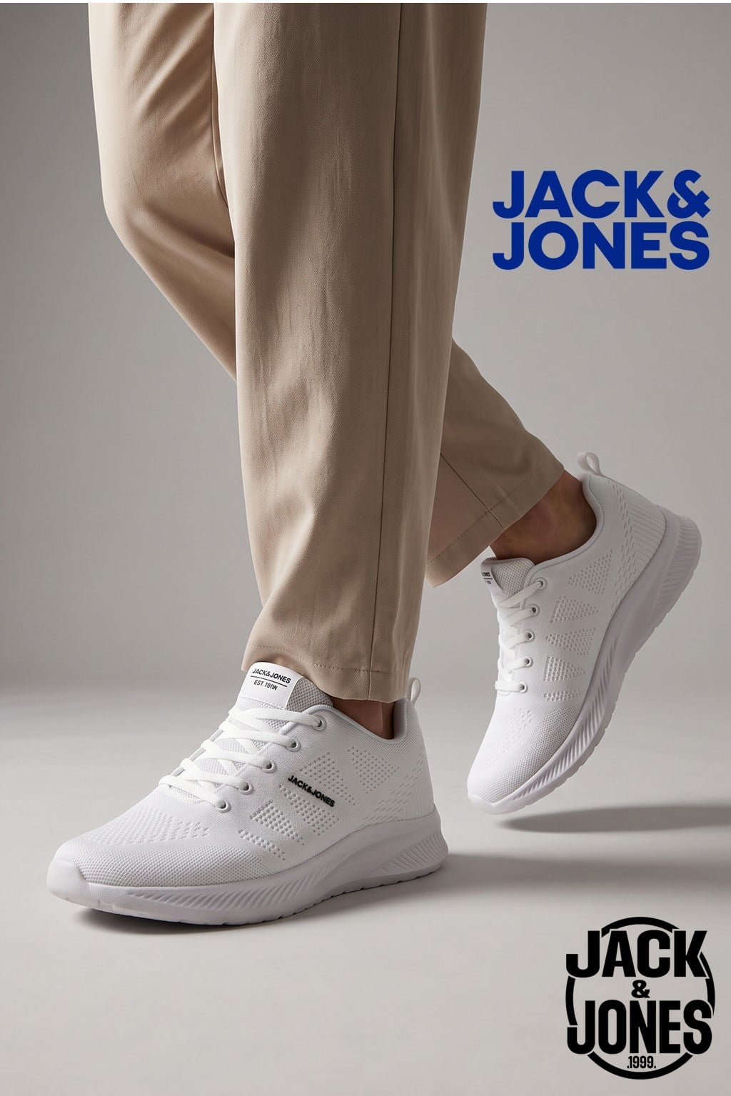 Jack & Jones JFWCROXLEY KNIT SNEAKER NOOS Erkek Beyaz Spor Ayakkabı 12255906