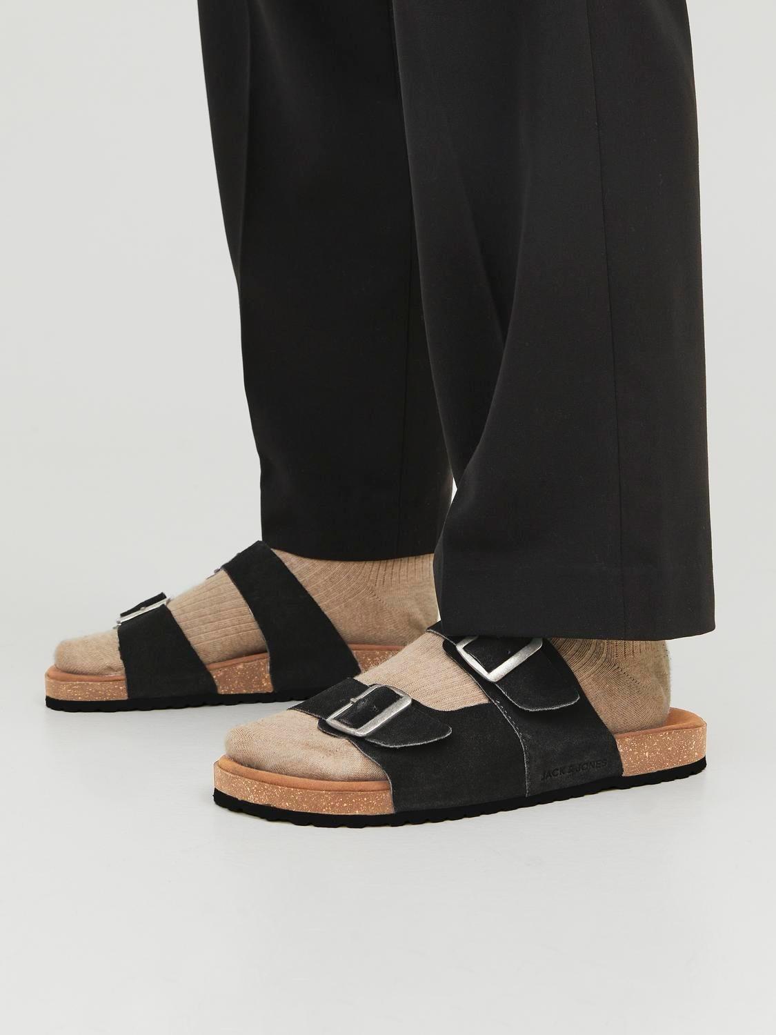 Jack & Jones JFWLOUIS Arizona Suede Terlik 12231428 Antrasit v1