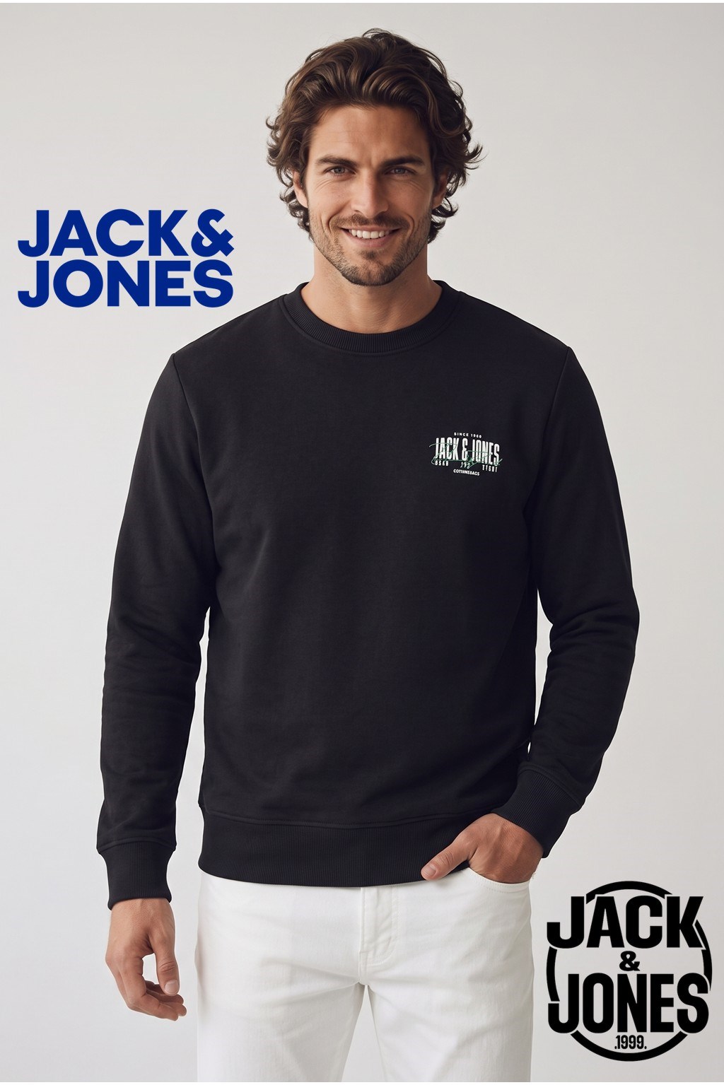 Jack & Jones JJAERO SWEAT CREW NECK Siyah Erkek Sweat 12298492