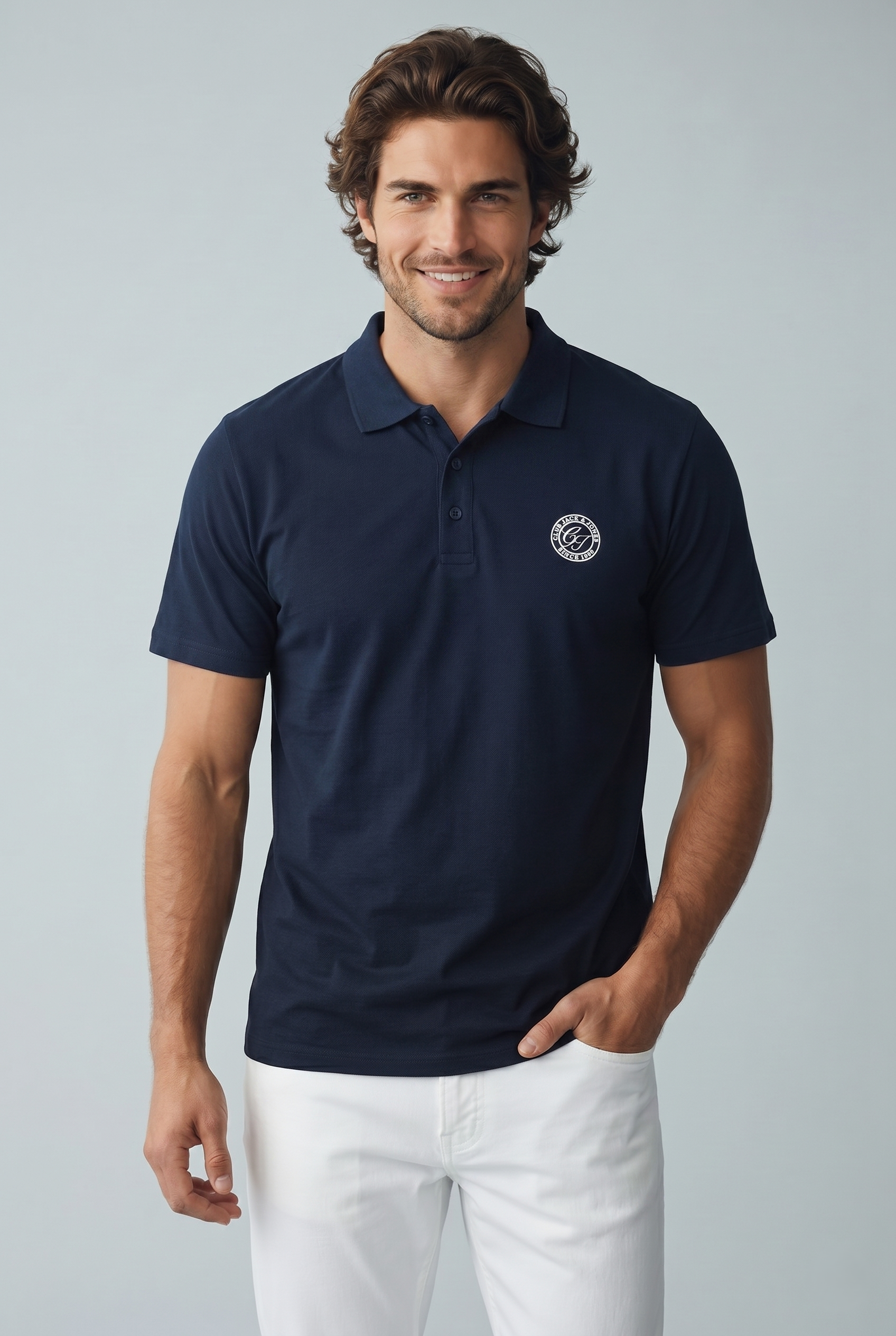 Jack & Jones Jjalliance Polo Yakalı Logolu Lacivert Tshirt 12288108
