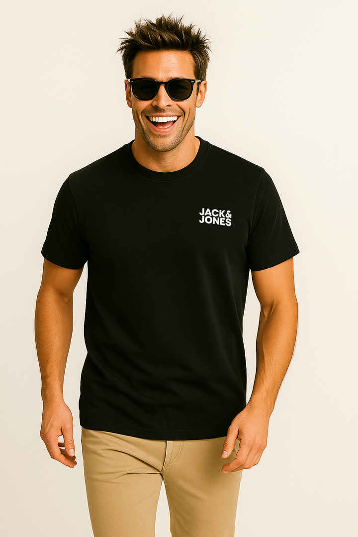 Jack & Jones JJECORP Küçük Logo Black Erkek Tişört 12151955