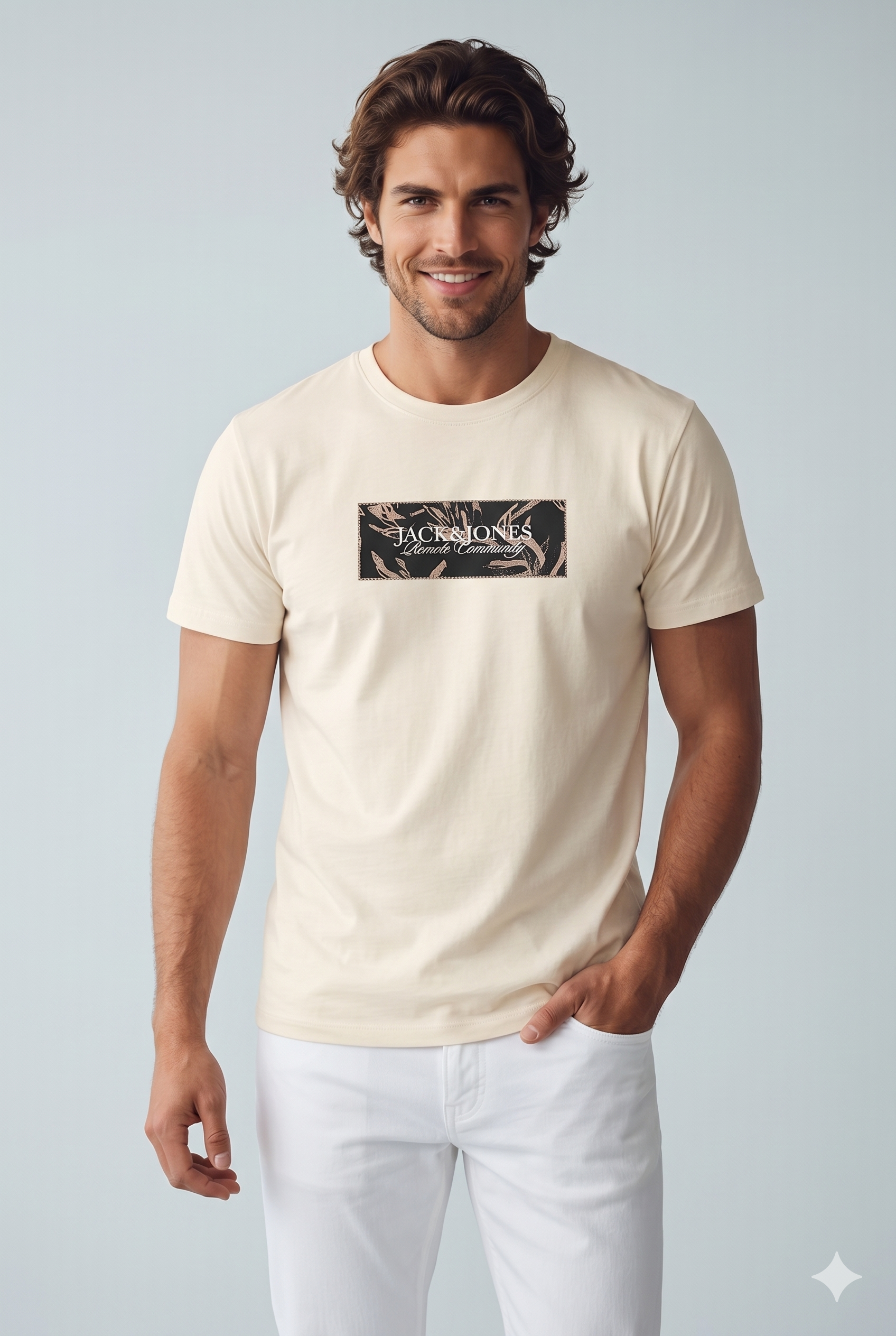 Jack & Jones Jormontauk Bisiklet Yaka Antik Beyaz Tshirt 12297890
