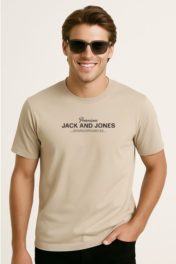 Jack & Jones JPRBLAFERRIS J&J Logolu Erkek Bej TShirt 12282250 v7