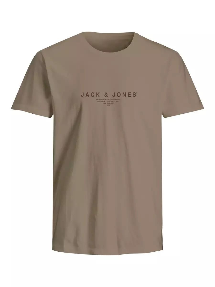 Jack & Jones JPRBLAHARRIS J&J Logolu Erkek Bej TShirt 12276646 v1