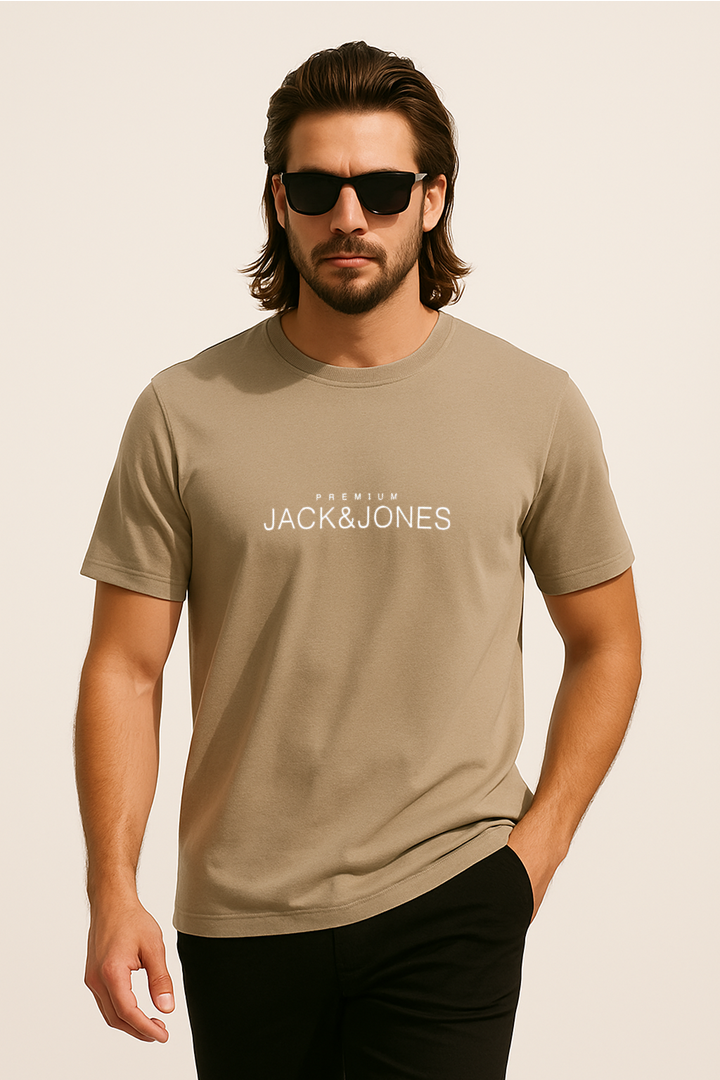 Jack & Jones JPRBLAVANCE J&J Logolu Erkek Kırık Bej TShirt 12282251 v1