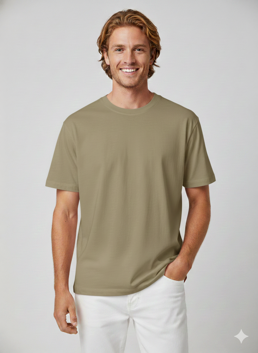 Jack & Jones Organic Düz Bisiklet Yaka Coriander Açık Haki Toprak Erkek Tişört 12156101