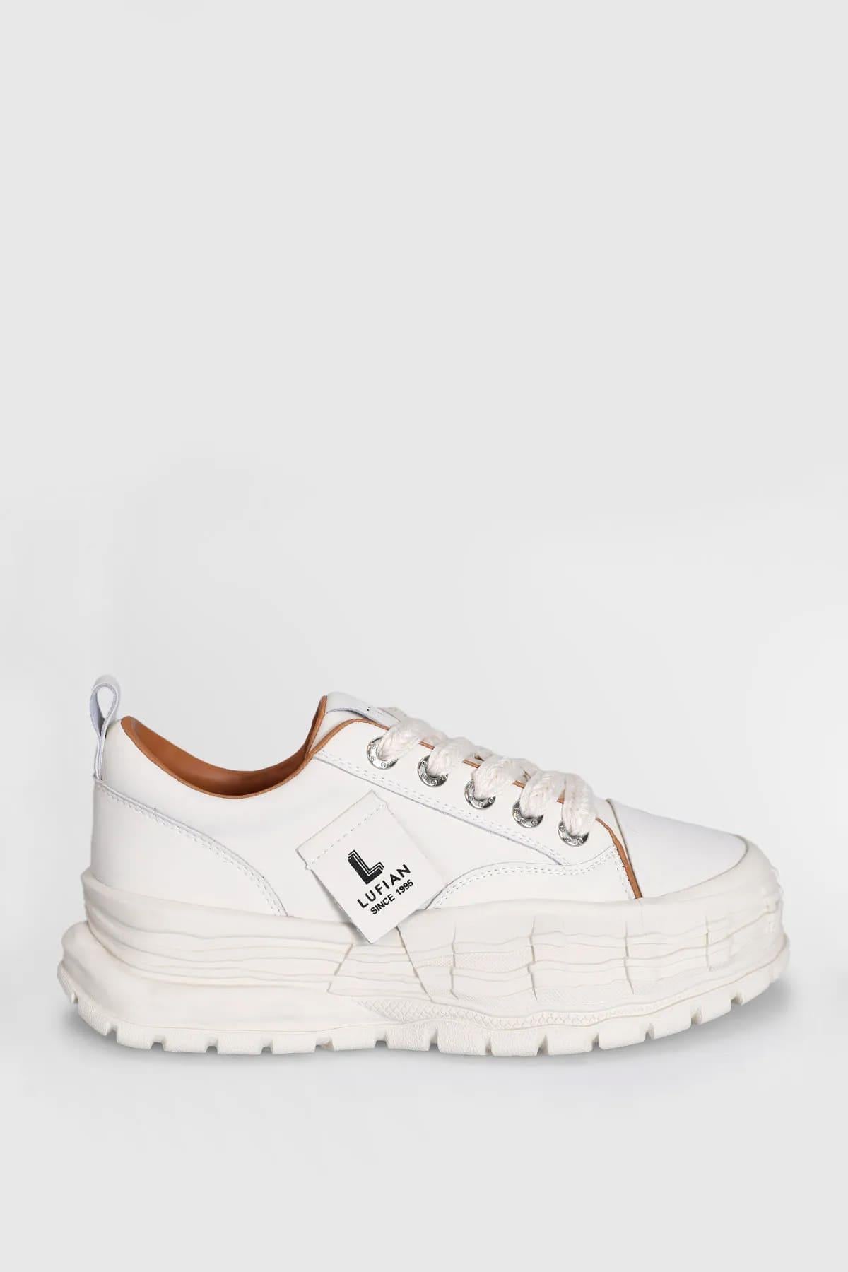 Lufian Zeta Beyaz Hakiki Deri Kadın Sneaker Ayakkabı 121230002