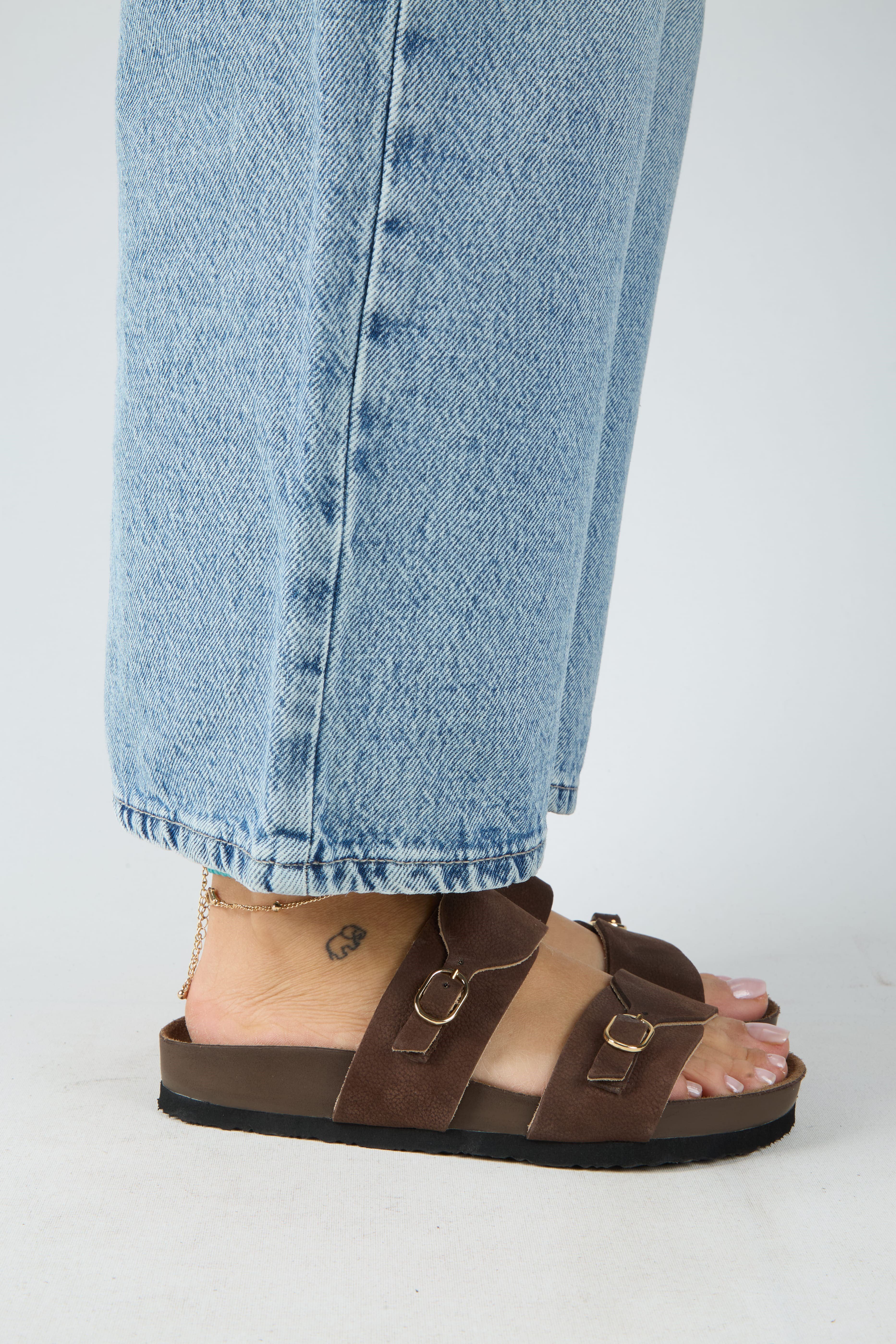 Manijero Gabi MNR.018.01 Kadın Kahverengi Günlük Hakiki Deri Terlik