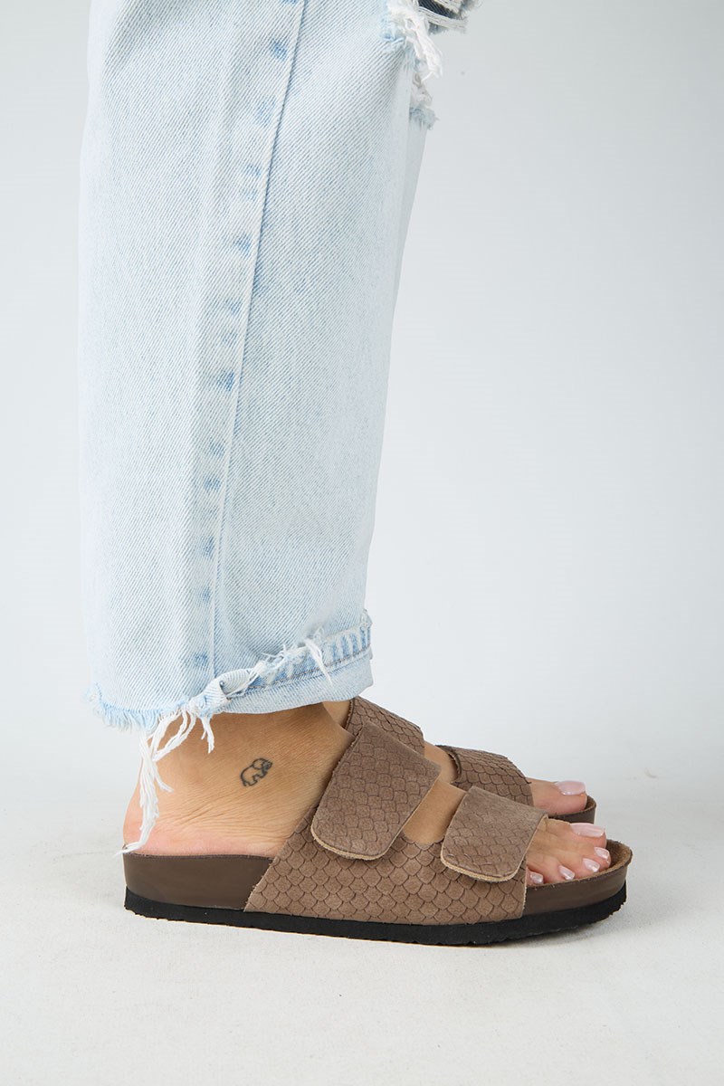 Manijero Tolly MNR.019.02 Kadın Vizon Günlük Hakiki Deri Terlik