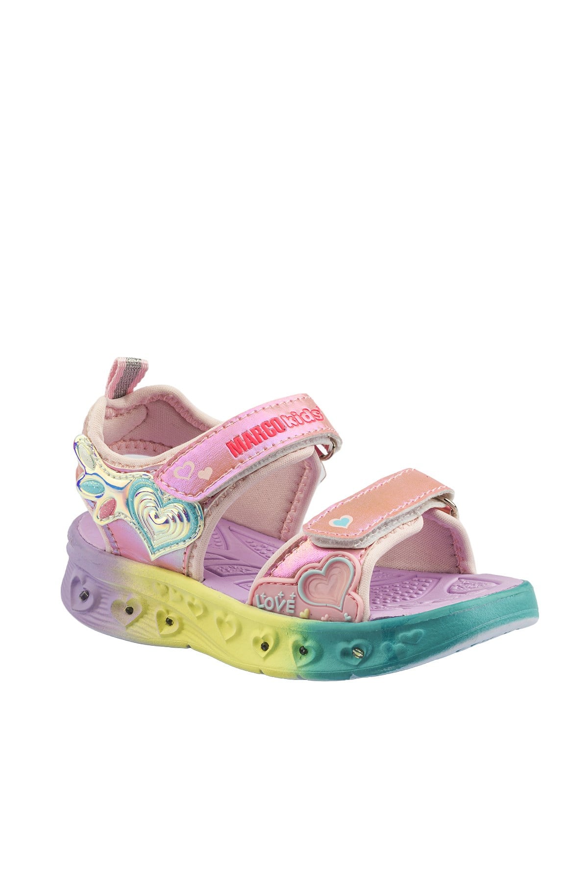 Marco Kids Pembe Işıklı Çocuk Sandalet 02-26Y207-P1