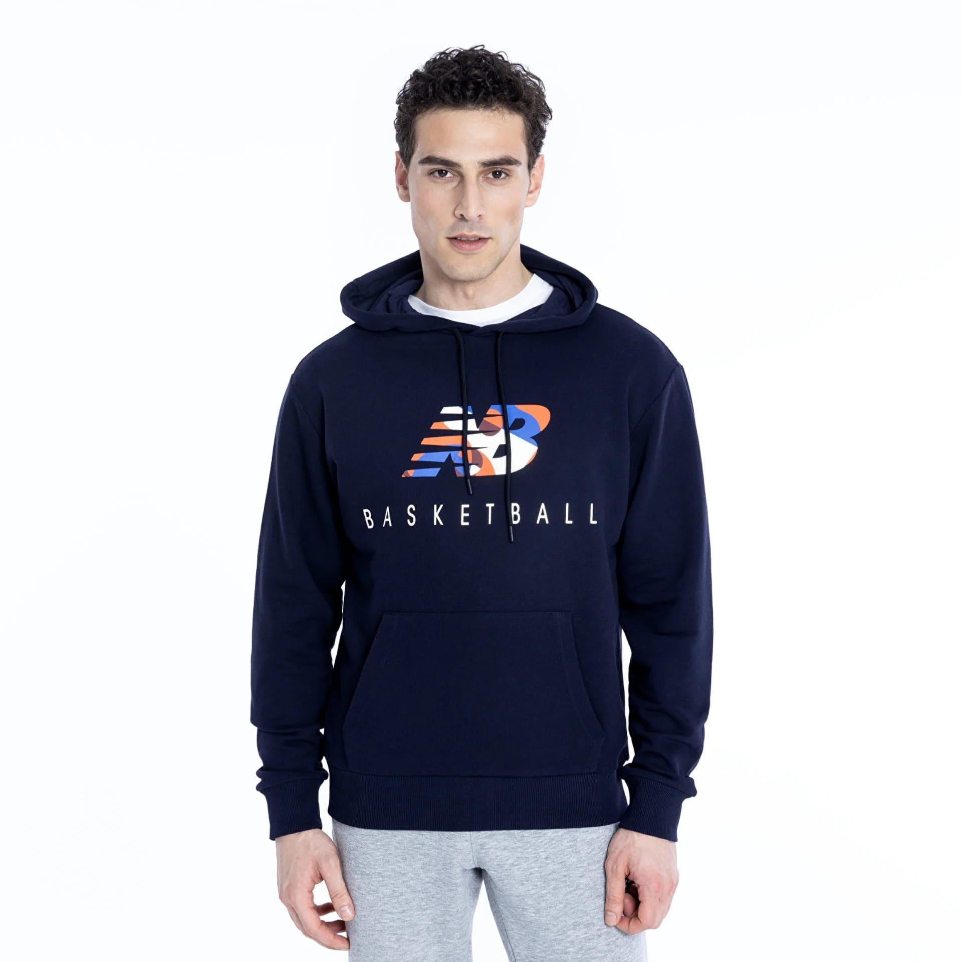 New Balance Lacivert Erkek Hoodie Sweatshirt MNH1361-AVI v1