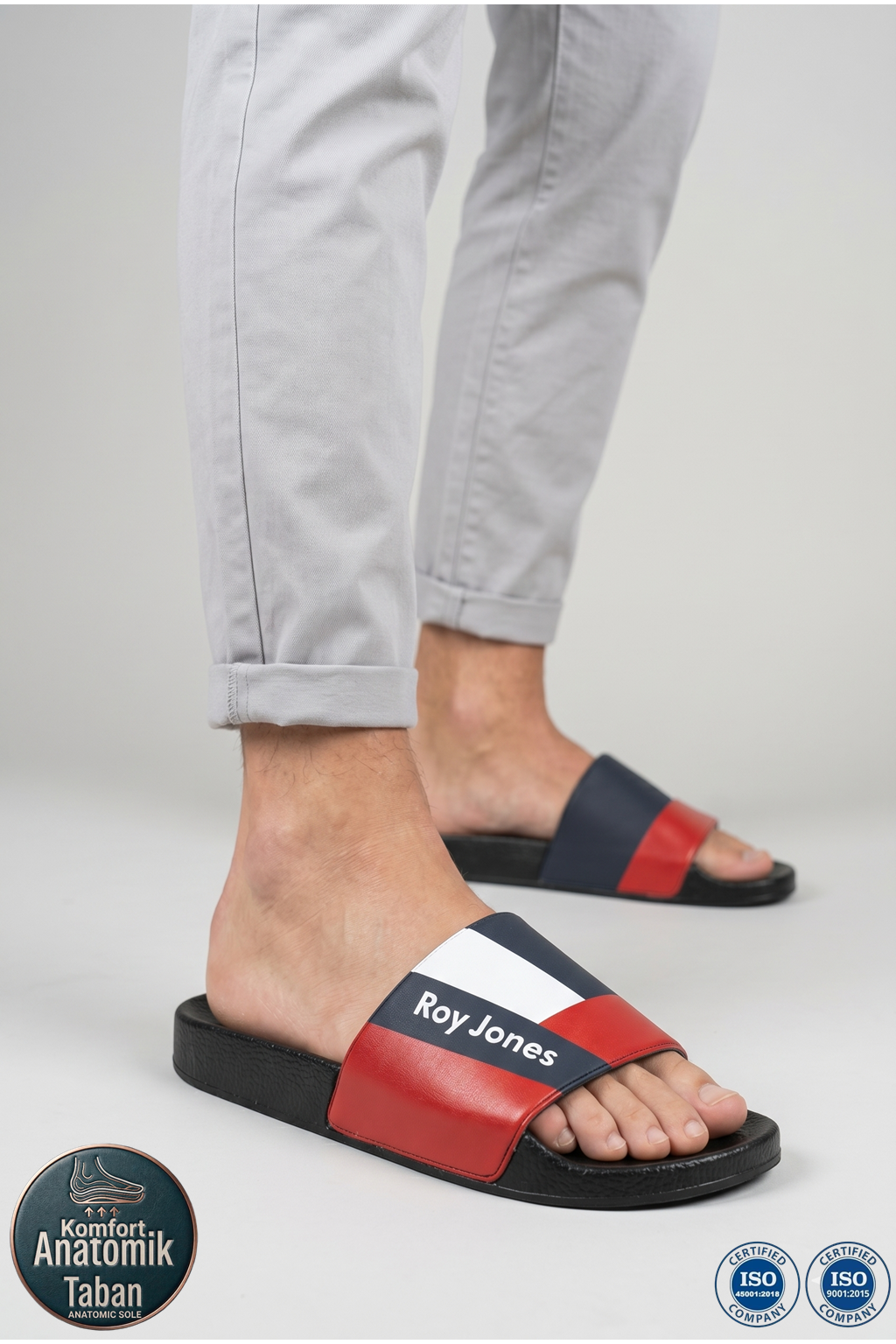 Roy Jones 8300 Unisex Lacivert Slider Günlük Plaj Havuz Terlik