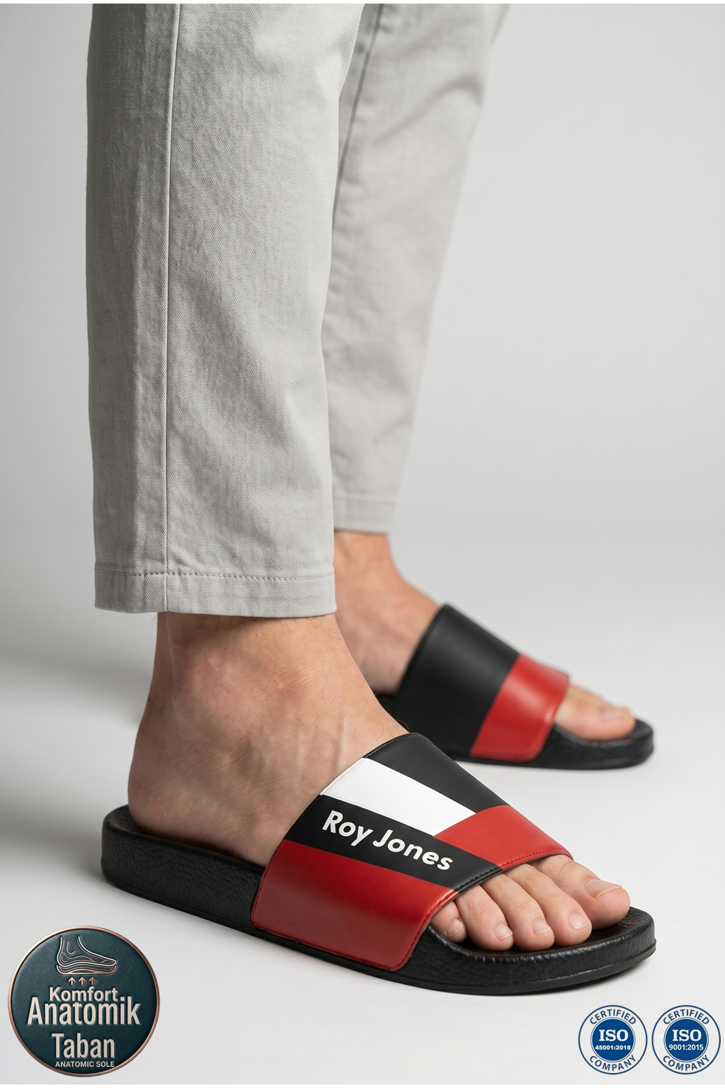 Roy Jones 8300 Unisex Siyah Slider Günlük Plaj Havuz Terlik