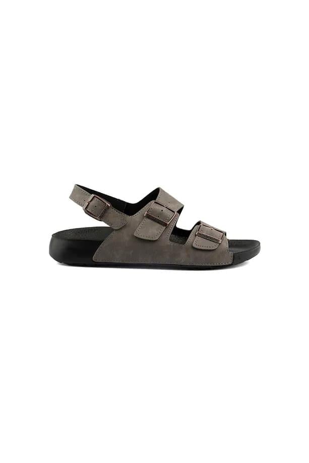 Roy Jones Barcelona Urban Gri Erkek Çift Tokalı Günlük Sandalet 5003 v1