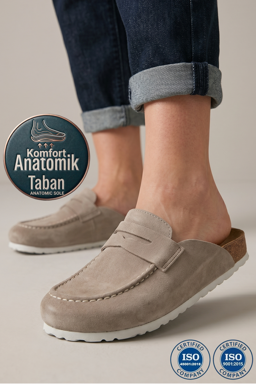 Roy Jones Martin 7006 Sabo Unisex Bej Kapalı Günlük Terlik
