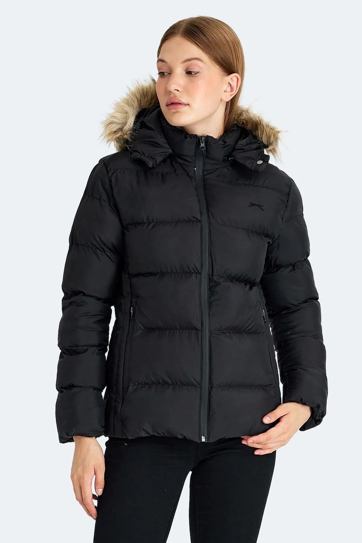 Slazenger Guest Kadın Puffer Şişme Mont Siyah v1