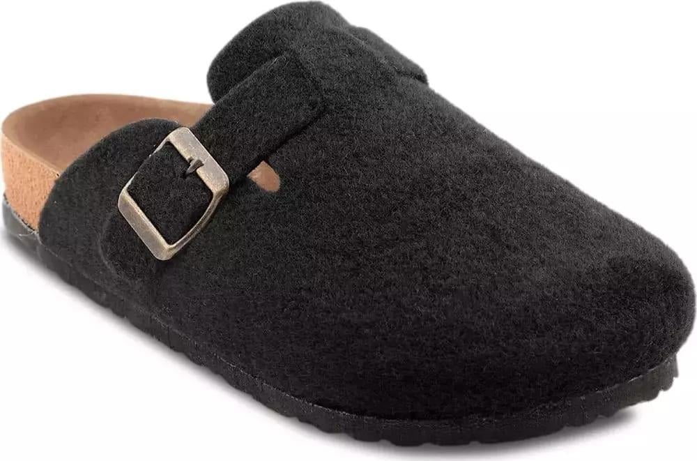 Slazenger Leo Kadın Siyah Keçe Ev Terlik v1