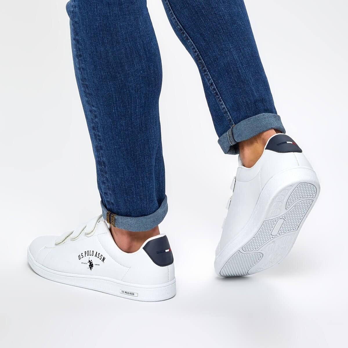 U.S Polo Assn. Singer Erkek Beyaz Cırtlı Sneaker Ayakkabı v1