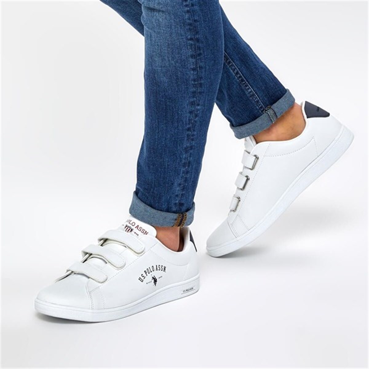 U.S Polo Assn. Singer Erkek Beyaz Cırtlı Sneaker Ayakkabı v2
