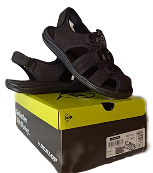 Dunlop Hakiki Deri Günlük Confort Sandalet Ayakkabı Siyah 1702