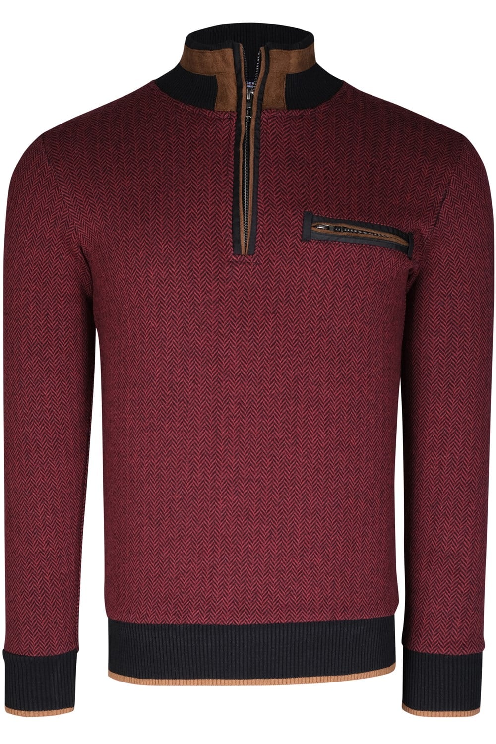 1039 DEWBERRY ERKEK SWEATSHIRT-AÇIK DESENLİ BORDO