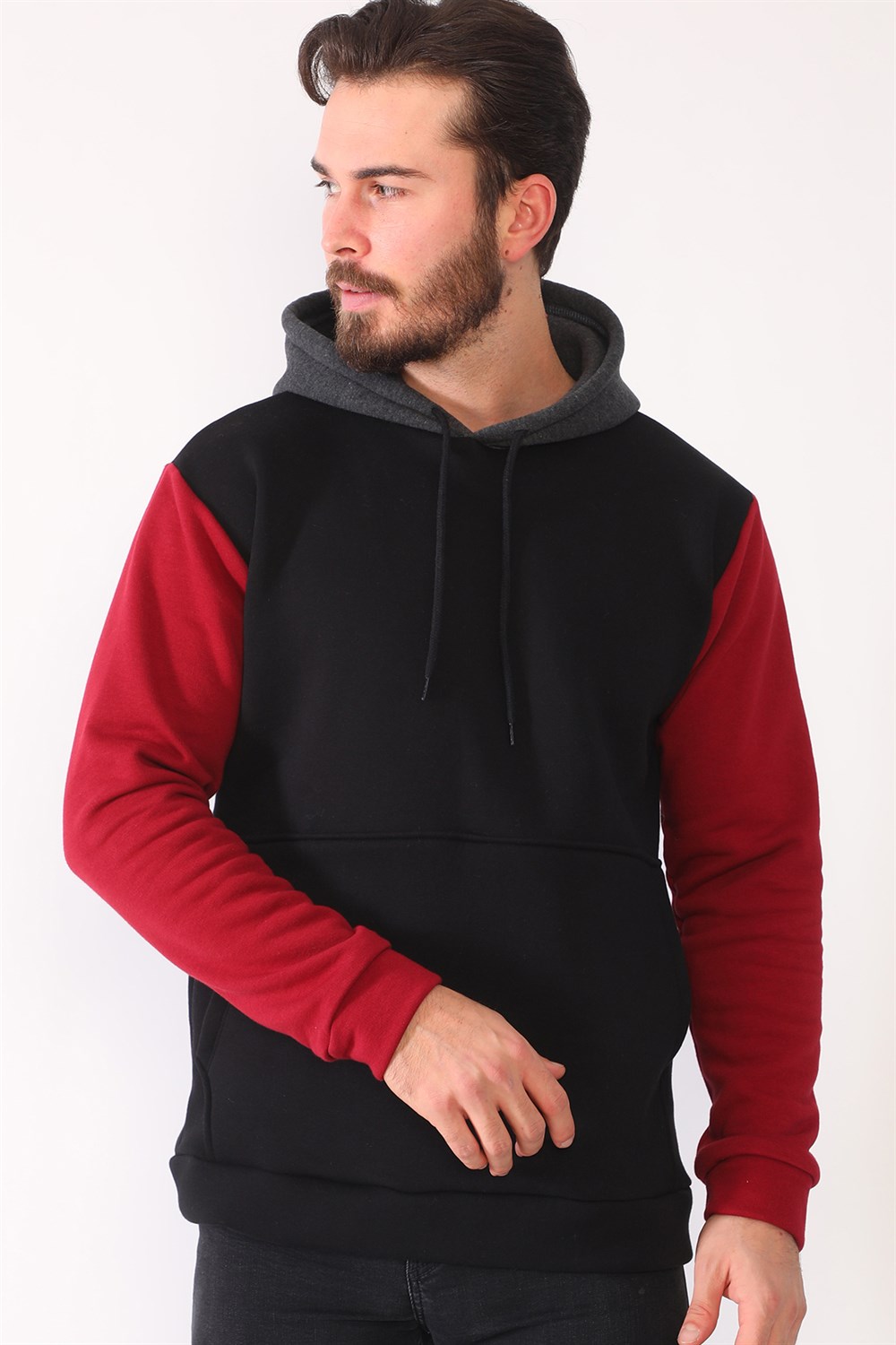 1040 DEWBERRY ERKEK SWEATSHIRT-SİYAH