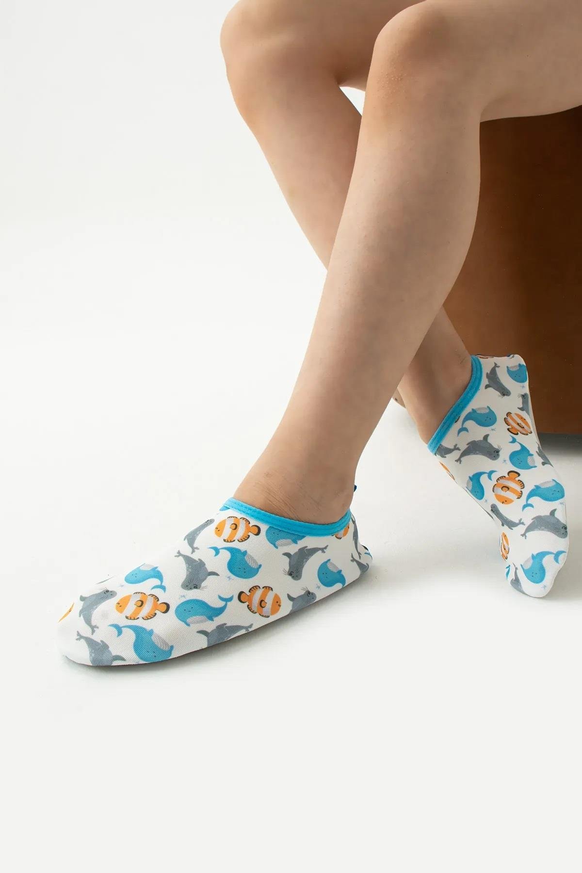 22256 Dewberry Non-Slip, Pool and Sea Shoes for Kids-MAVİ