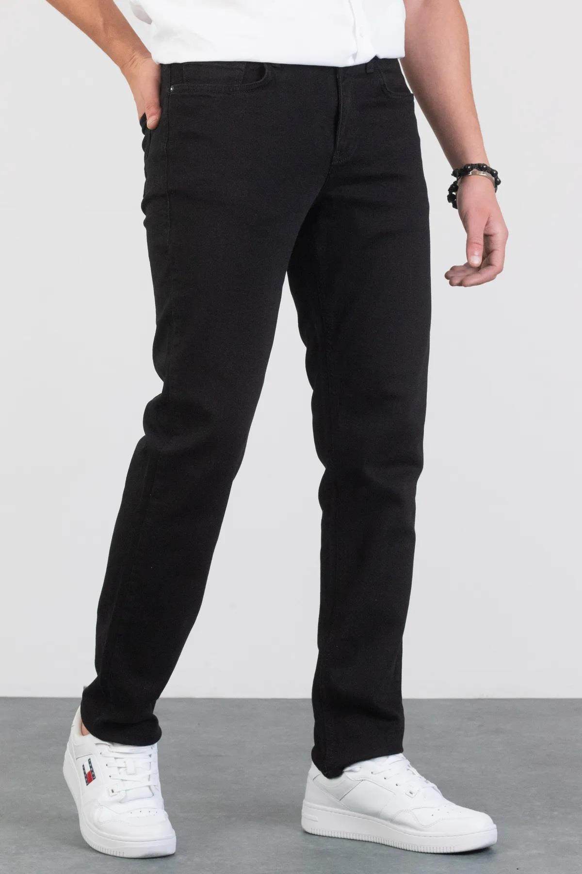 23648 Dewberry Regular Fit Stretchy Hlt Denim Mens Jeans-SİYAH