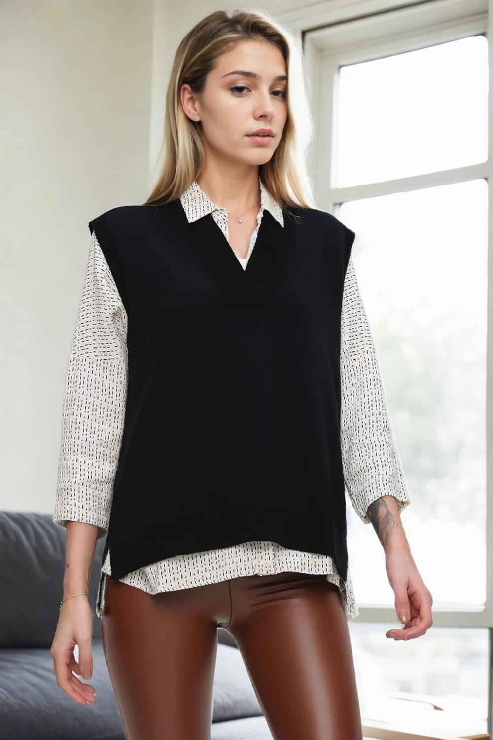 32632 Dewberry Knitwear Womens Sweater-SİYAH