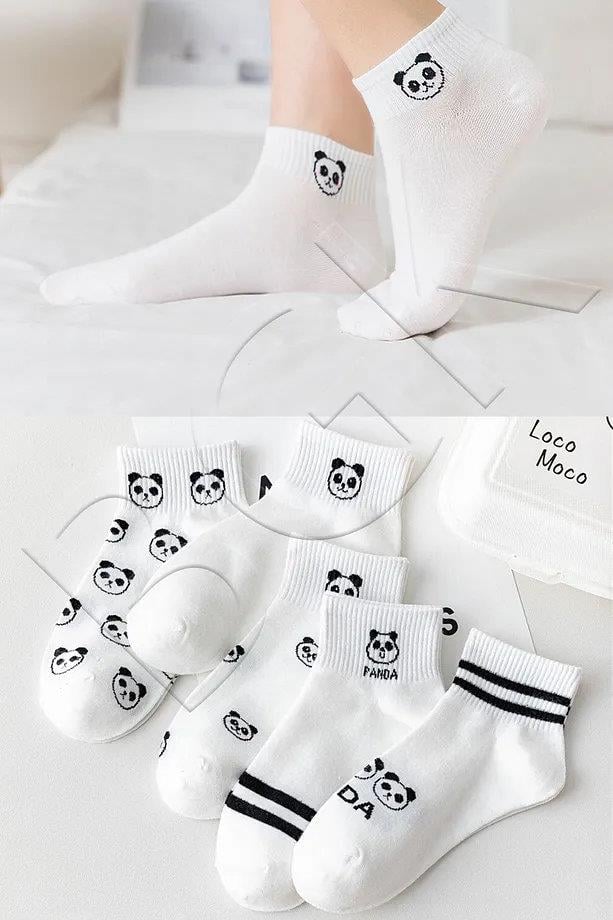 46560 Dewberry 5 Pairs of Unisex Patterned Socks 36-42-SİYAH-BEYAZ