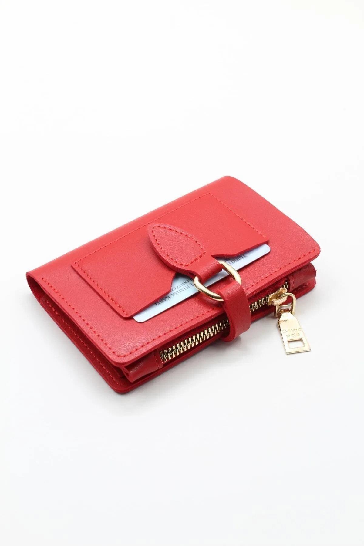 59700 Dewberry Ladies Wallet with Buckle-KIRMIZI