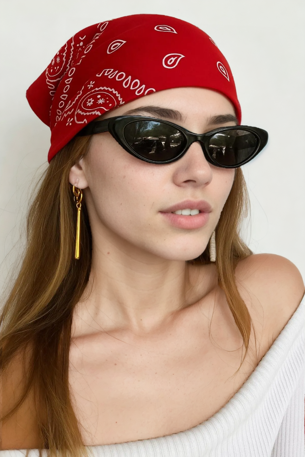 78581 Dewberry  Ethnic Patterned Bandana-KIRMIZI