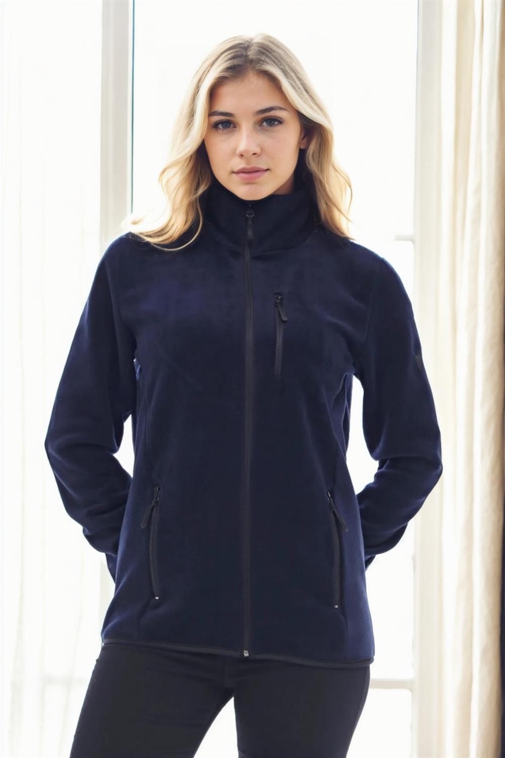80514 Dewberry Full Zipper Fleece Jacket-LACİVERT
