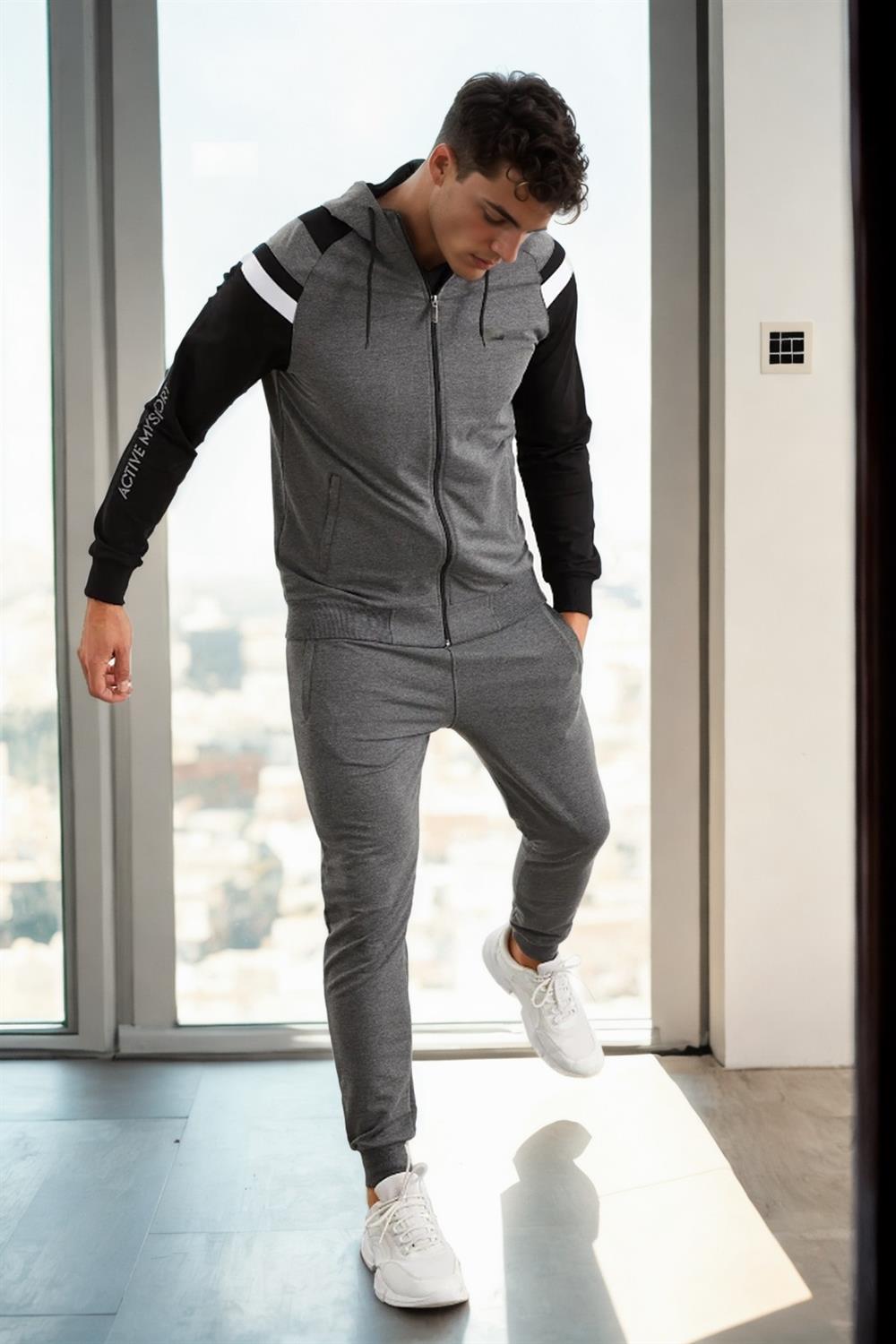 82501 Dewberry Mens Tracksuit Set-ANTRASİT