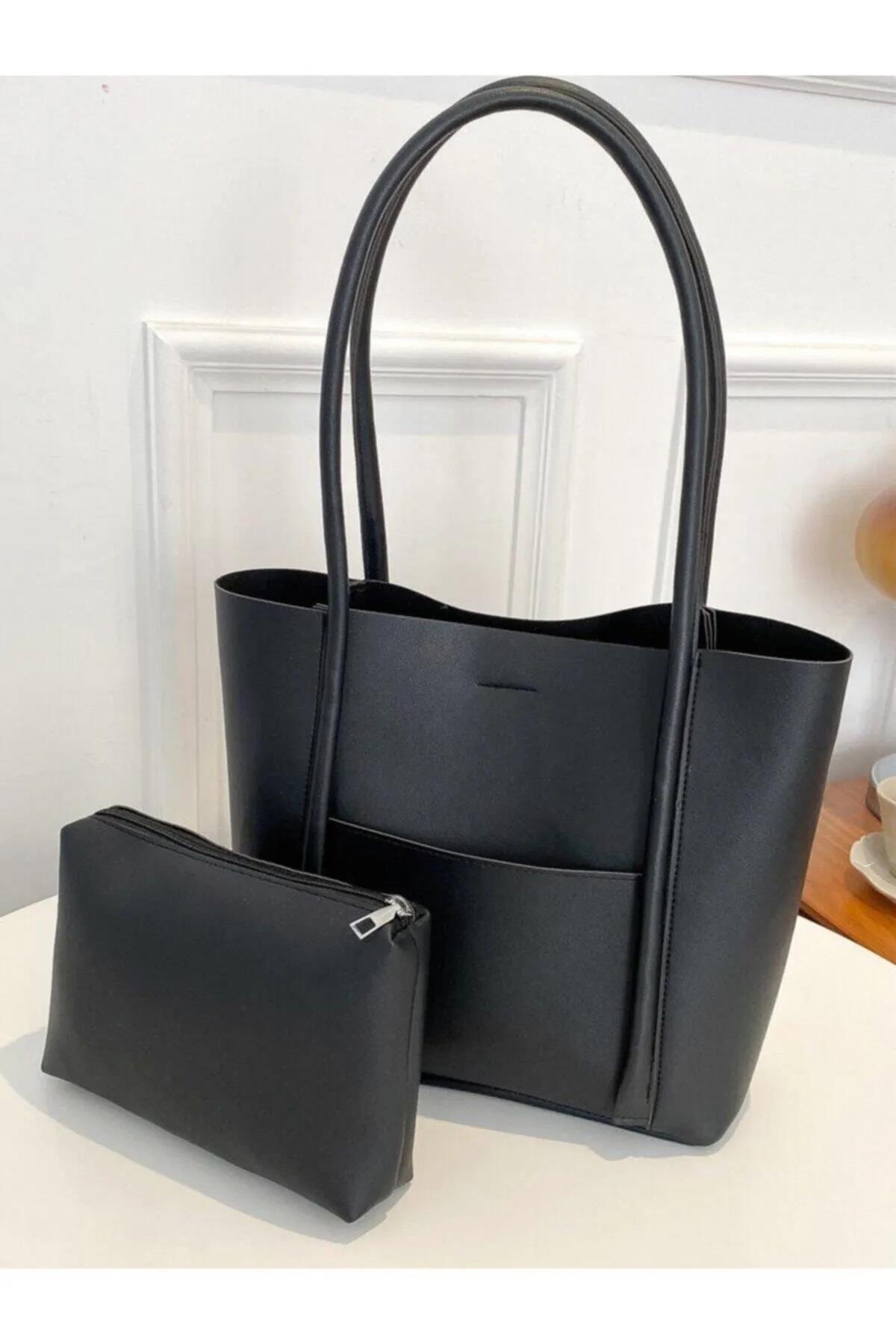 97735 Dewberry Classic Womens Shoulder Bag with Wallet-SİYAH