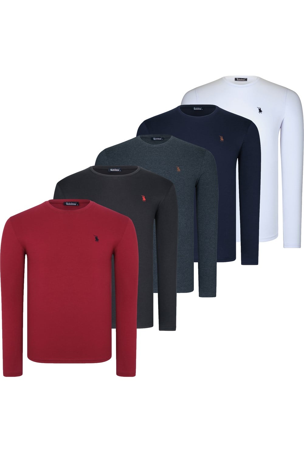 BEŞLİ SET T8588 DEWBERRY YUVARLAK YAKA ERKEK SWEATSHIRT-SİYAH-LACİVERT-BEYAZ-BORDO-ANTRASİT