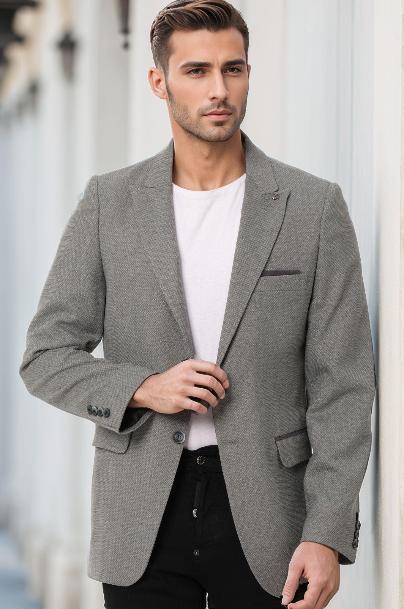 C5058 DEWBERRY ERKEK CEKET-AÇIK GRİ