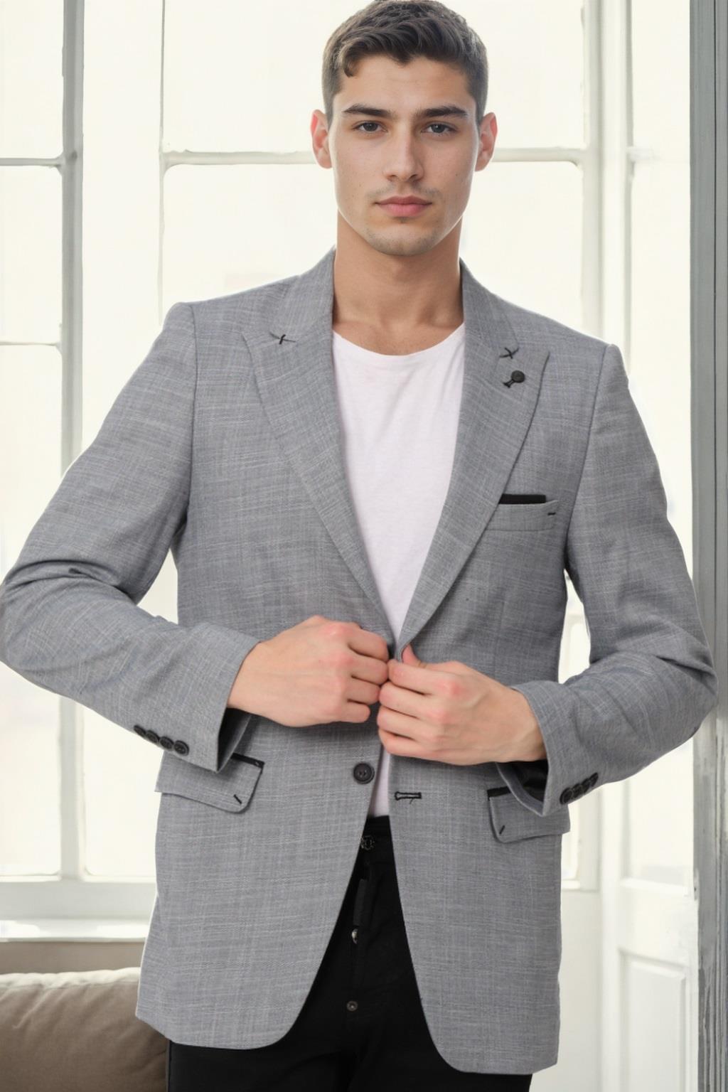 C5058 DEWBERRY ERKEK CEKET-GRİ