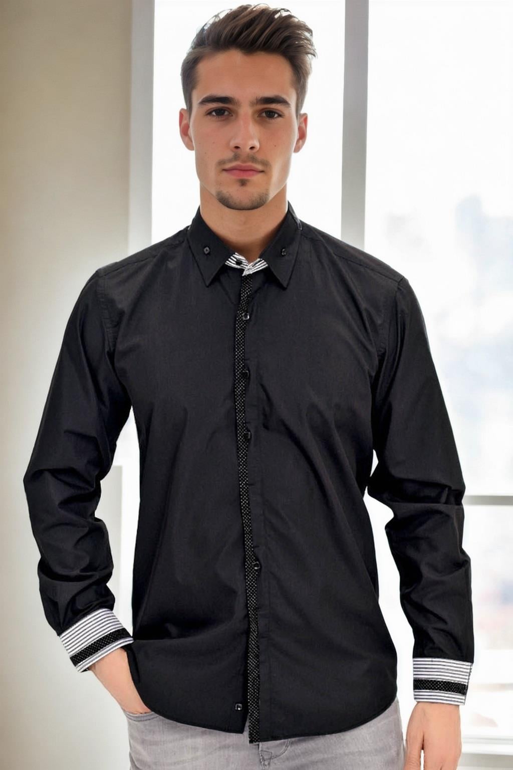 G960 DEWBERRY GÖMLEK-SİYAH