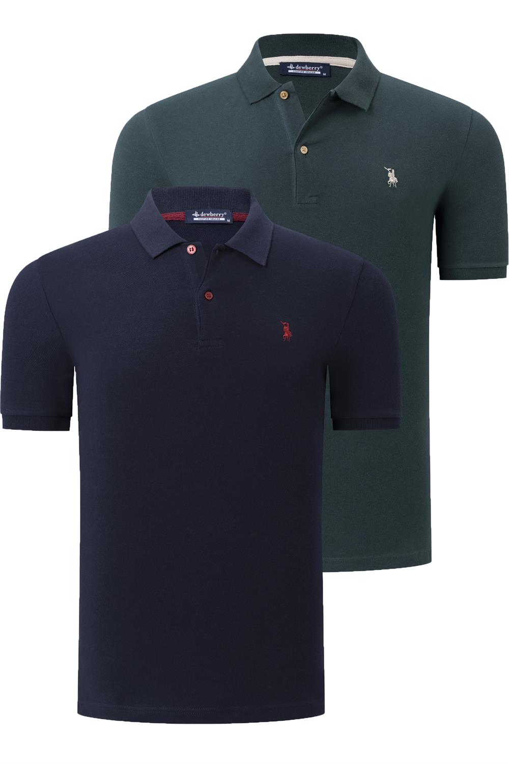 İKİLİ SET T8561 DEWBERRY ERKEK TSHIRT-LACİVERT-HAKİ